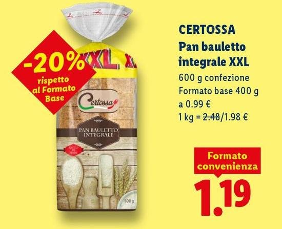 Certossa - Pan Bauletto Integrale XXL