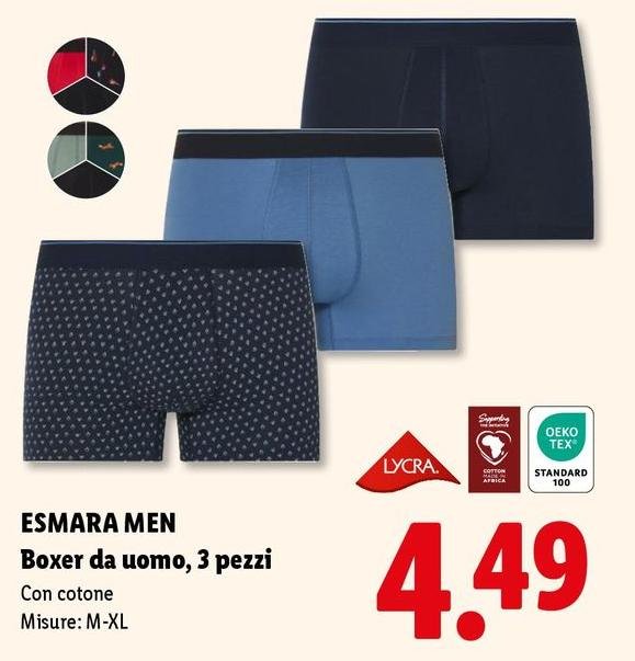 Esmara Men - Boxer Da Uomo, 3 Pezzi