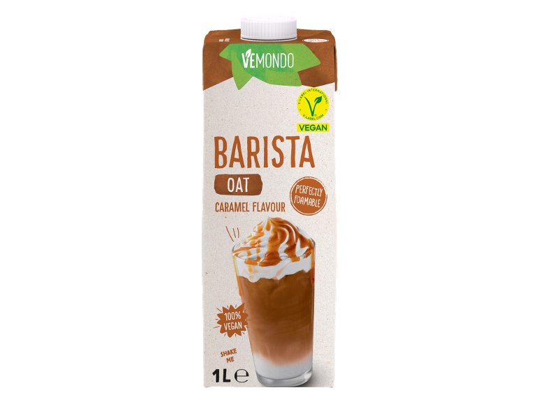Bevanda all'avena aromatizzata caramello