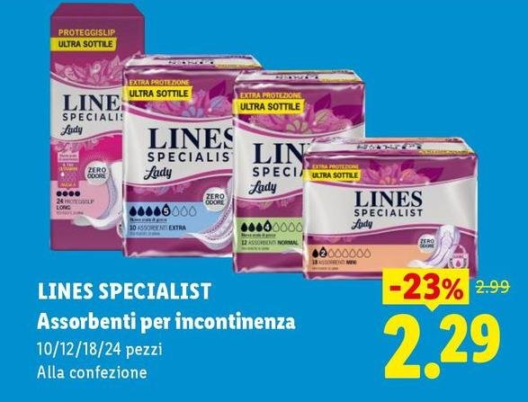 Lines Specialist - Assorbenti Per Incontinenza