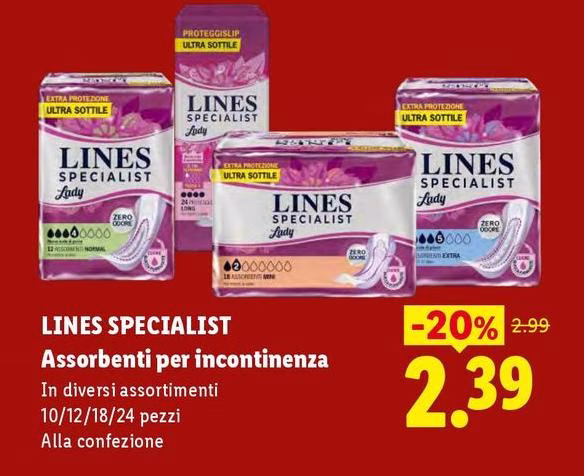 Lines Specialist - Assorbenti Per Incontinenza