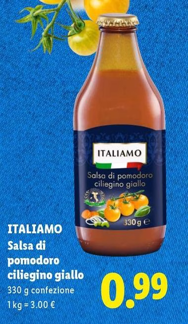 Italiamo - Salsa Di Pomodoro Ciliegino Giallo