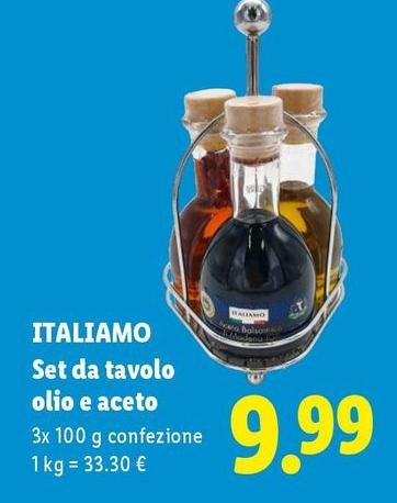 Italiamo - Set Da Tavolo Olio E Aceto