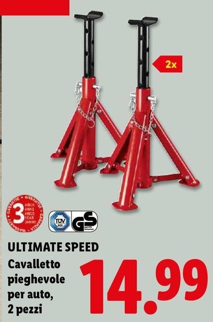 Ultimate Speed - Cavalletto Pieghevole Per Auto, 2 Pezzi