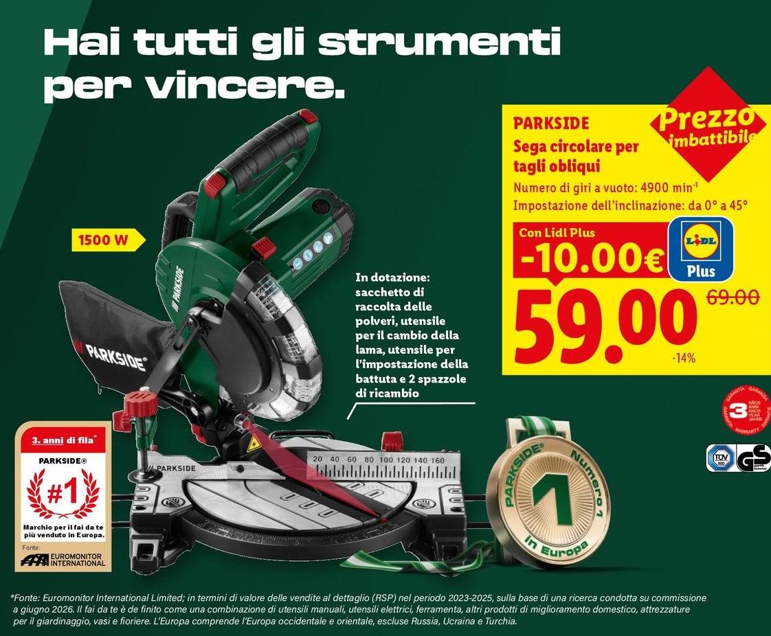 Parkside - Sega Circolare Per Tagli Obliqui