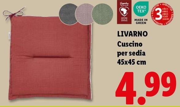 Livarno - Cuscino Per Sedia 45x45 Cm