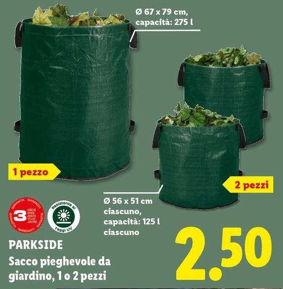 Parkside - Sacco Pieghevole Da Giardino