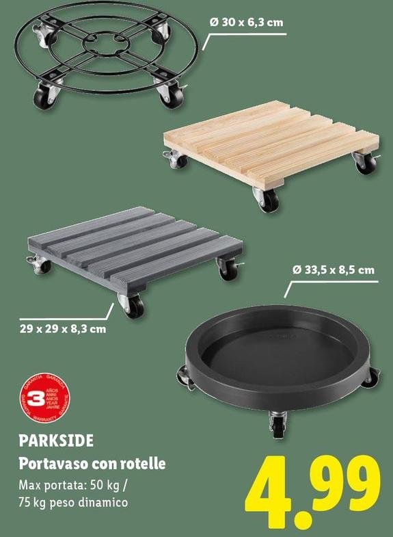 Parkside - Portavaso Con Rotelle