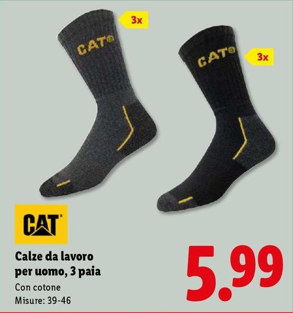 Cat - Calze Da Lavoro Per Uomo, 3 Paia