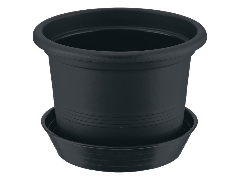 Vaso per piante con sottovaso, 15 cm