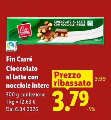 Fin Carrè - Cioccolato Al Latte Con Nocciole Intere