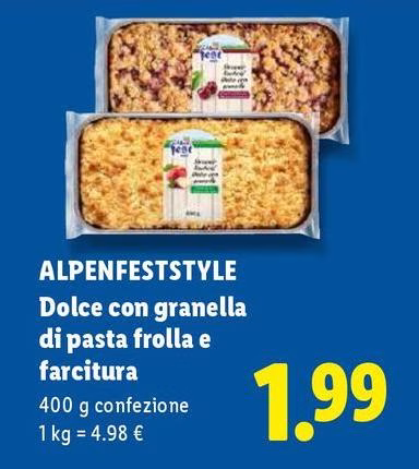 Alpen fest - Dolce Con Granella Di Pasta Frolla E Farcitura