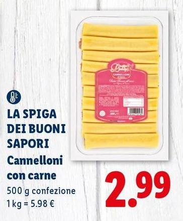 La Spiga Dei Buoni Sapori - Cannelloni Con Carne