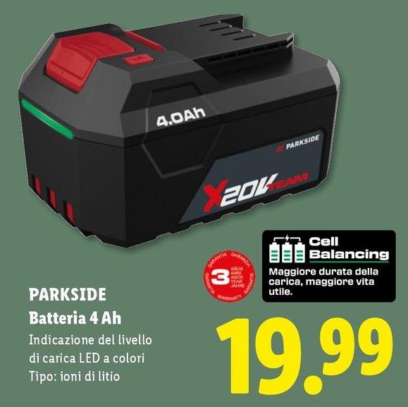Parkside - Batteria 4 Ah