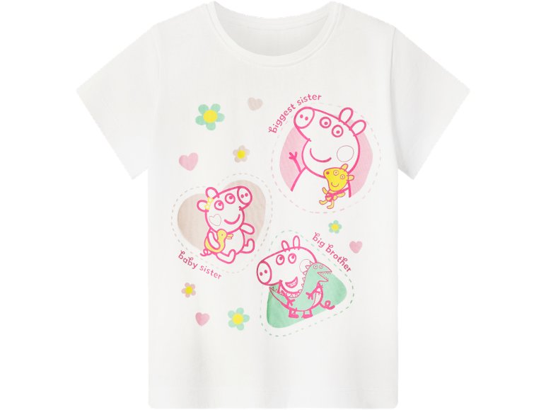 T-Shirt Da Bambini, 2 Pezzi "Peppa Pig, Bluey, Spiderman, Cars"