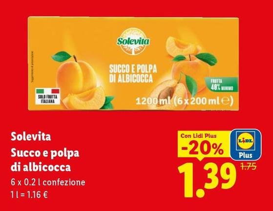 Solevita - Succo E Polpa Di Albicocca