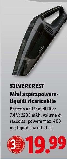 Silvercrest - Mini Aspirapolvere Liquidi Ricaricabile