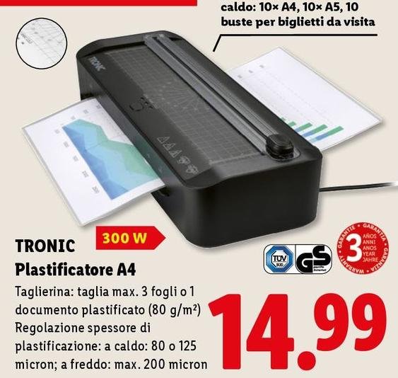 Tronic - Plastificatore A4
