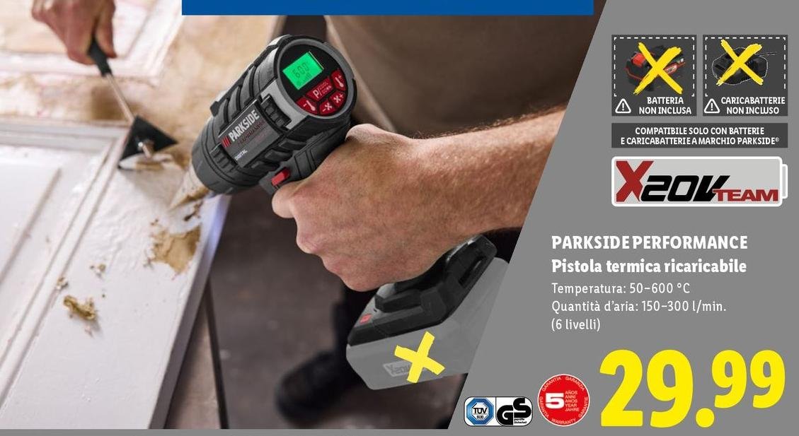 Parkside Performance - Pistola Termica Ricaricabile