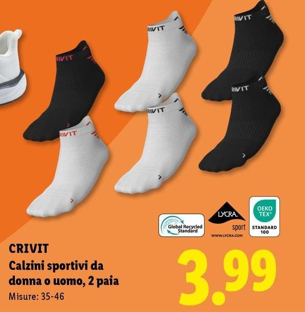 Crivit - Calzini Sportivi Da Donna O Uomo, 2 Paia