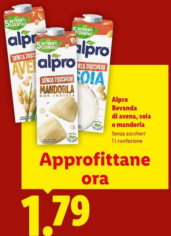 Alpro - Bevanda Di Avena, Soia O Mandorla