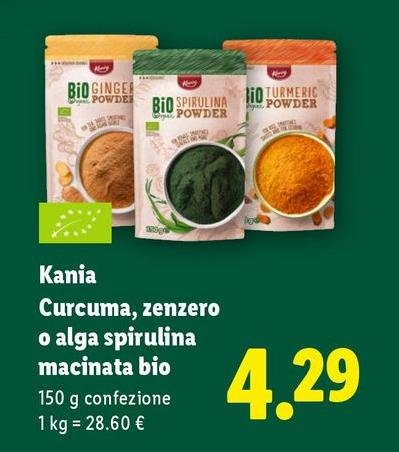 Kania - Curcuma, Zenzero O Alga Spirulina Macinata Bio