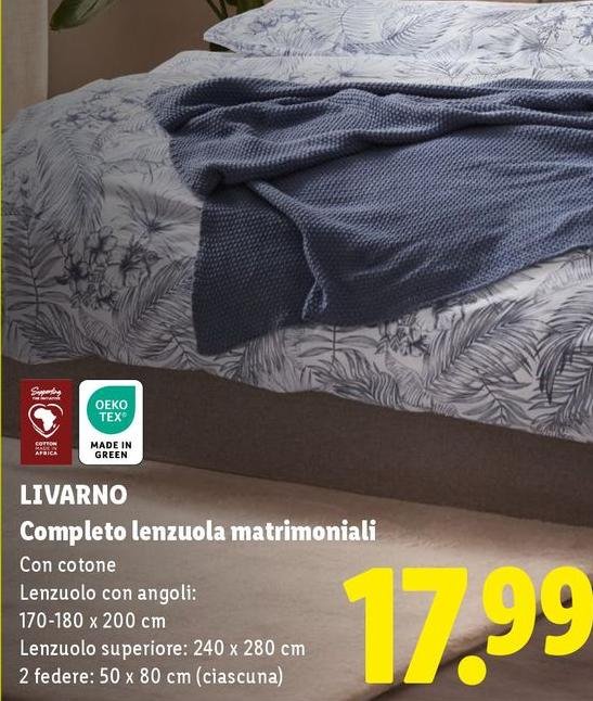 Livarno - Completo Lenzuola Matrimoniali