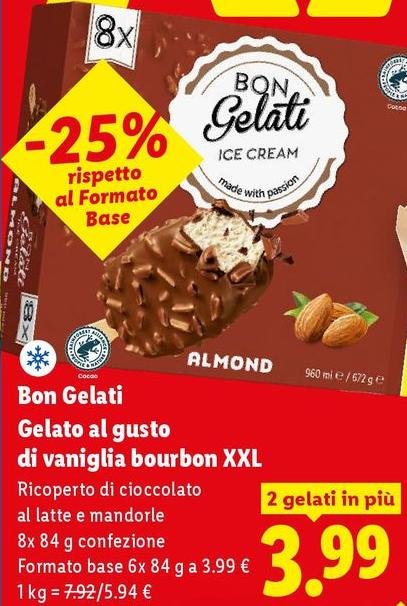 Bon Gelati - Gelato Al Gusto Di Vaniglia Bourbon Xxl
