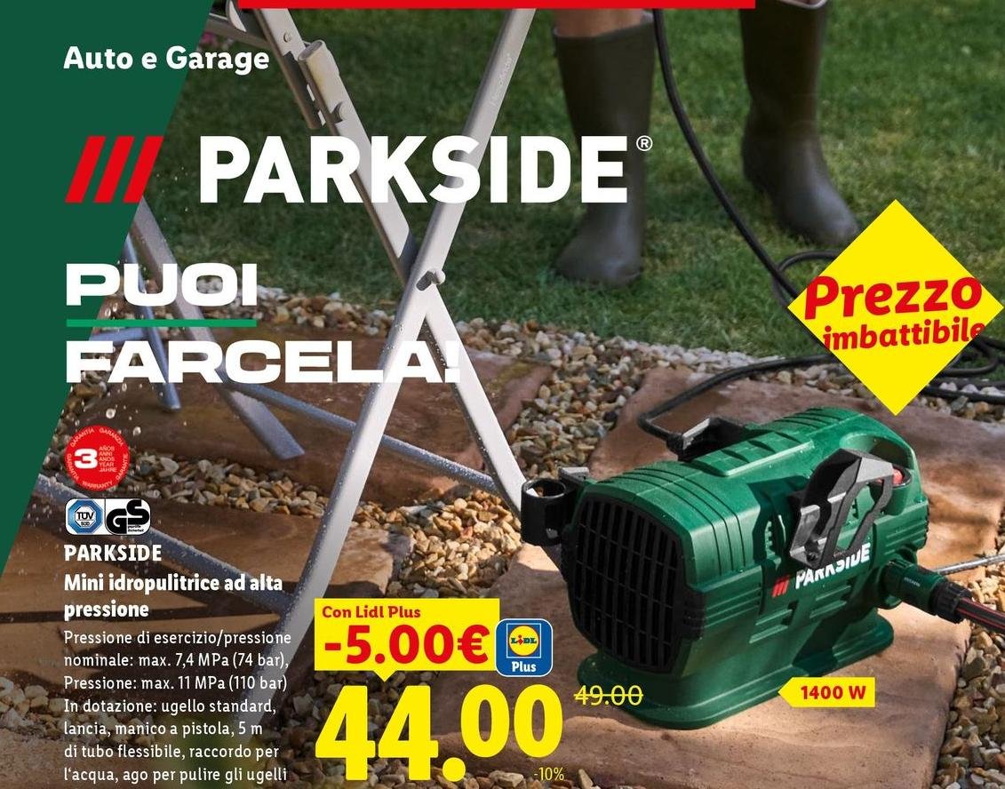 Parkside - Mini Idropulitrice Ad Alta Pressione