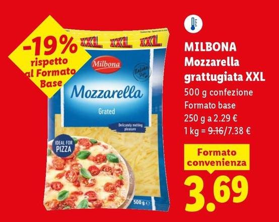 Milbona - Mozzarella Grattugiata XXL