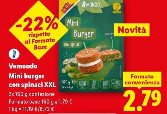 Vemondo - Mini Burger Con Spinaci XXL