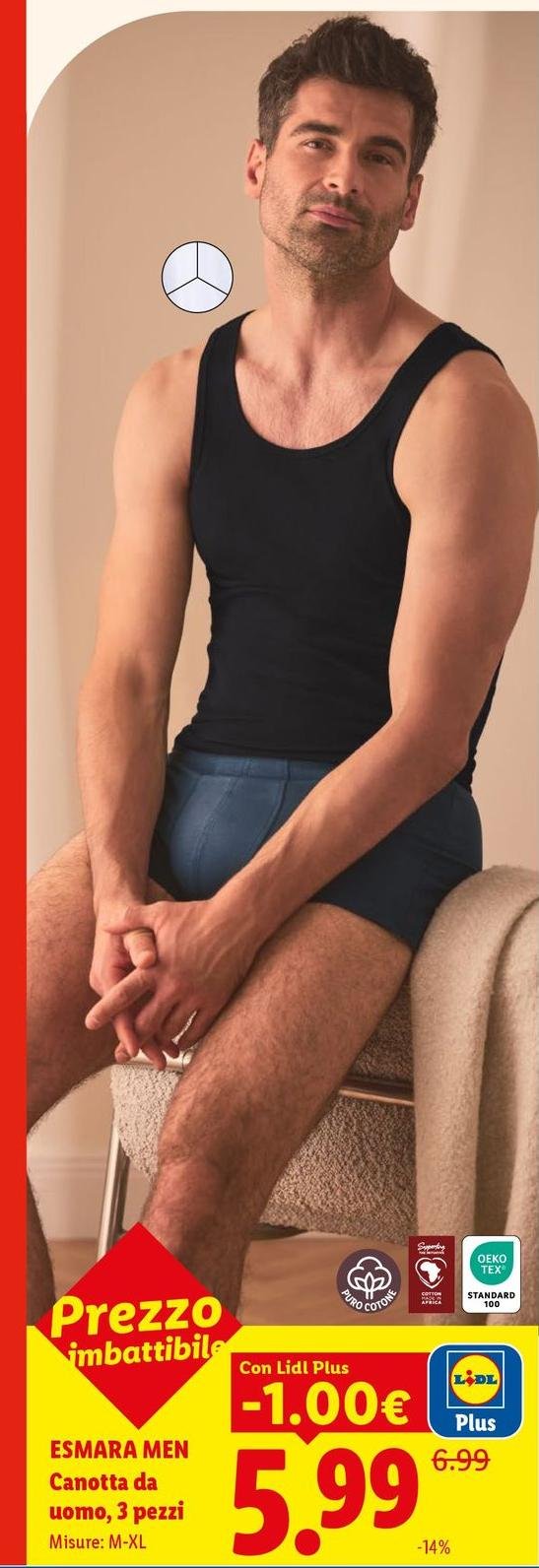 Esmara Men - Canotta Da Uomo, 3 Pezzi