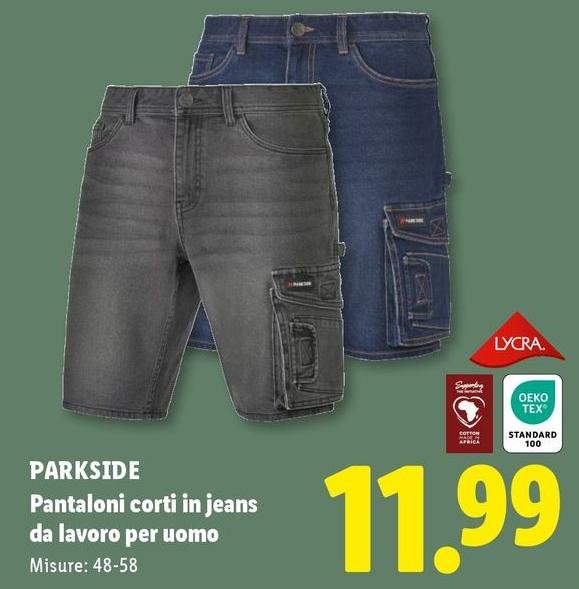 Parkside - Pantaloni Corti In Jeans Da Lavoro Per Uomo