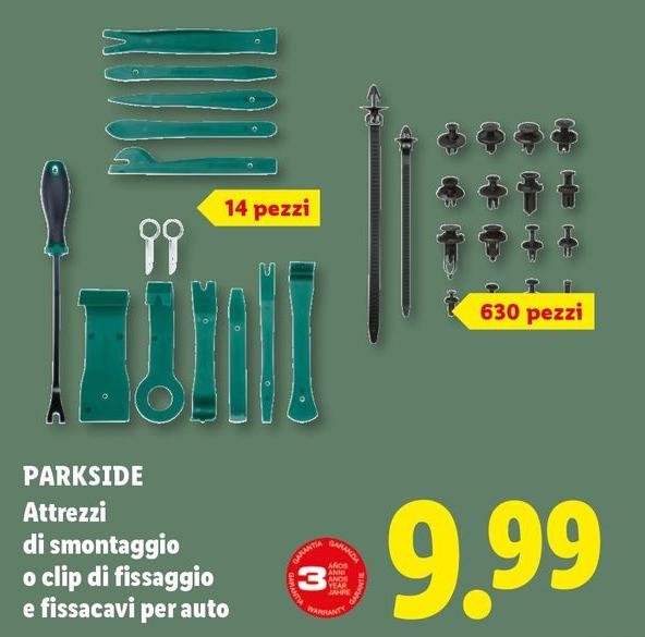 Parkside - Attrezzi Di Smontaggio O Clip Di Fissaggio E Fissacavi Per Auto