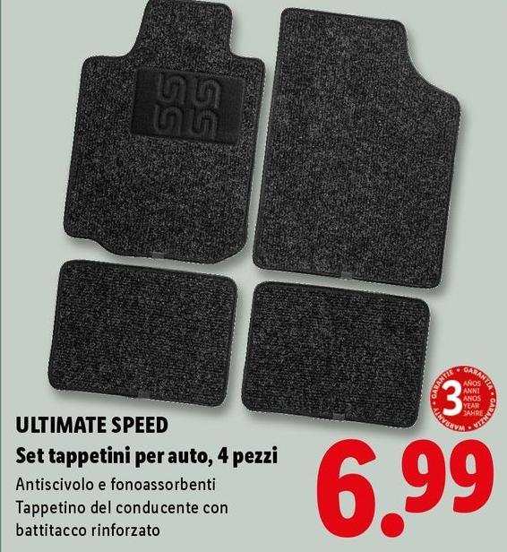 Ultimate Speed - Set Tappetini Per Auto, 4 Pezzi