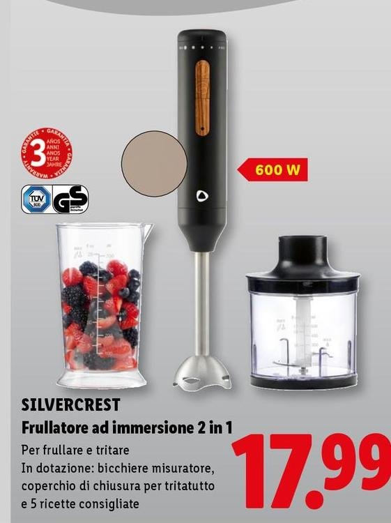 Silvercrest - Frullatore Ad Immersione 2 In 1