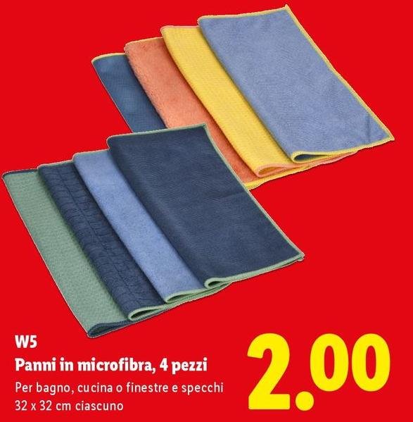 W5 - Panni In Microfibra, 4 Pezzi