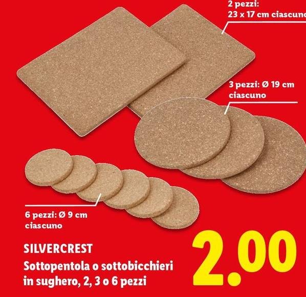 Silvercrest - Sottopentola O Sottobicchieri In Sughero, 2,3 O 6 Pezzi