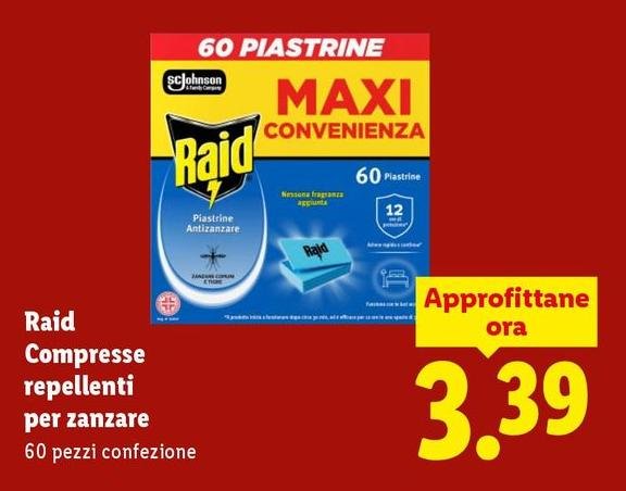 Raid - Compresse Repellenti Per Zazare