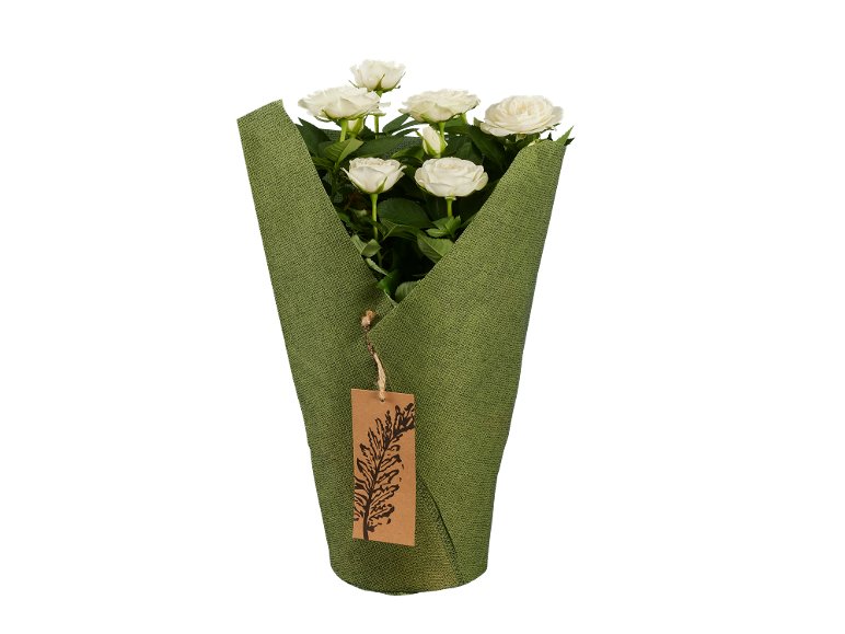 Rose in sacchetto di stoffa
