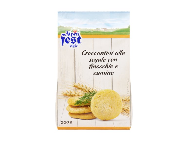 Croccantini alla segale con finocchio e cumino