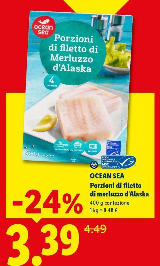 Ocean Sea - Porzioni Di Filetto Di Merluzzo D'Alaska