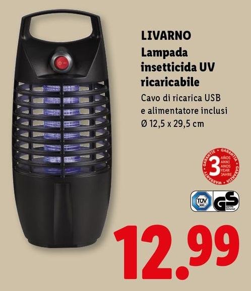 Livarno - Lampada Insetticida UV Ricaricabile