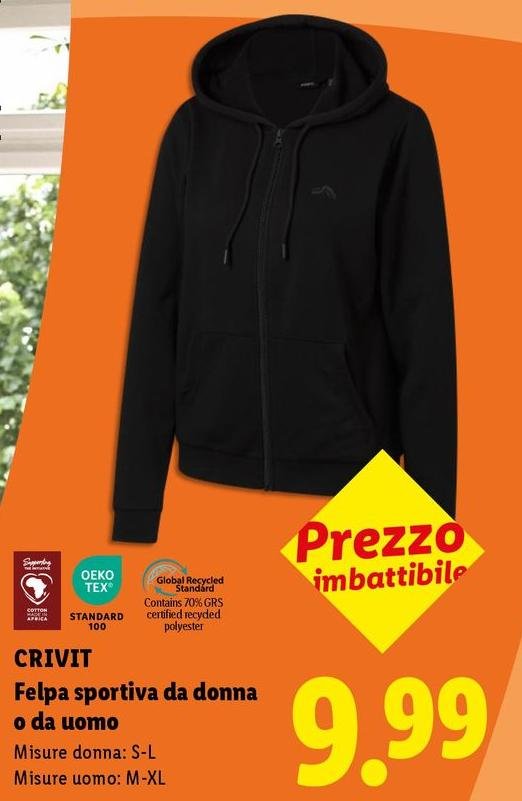 Crivit - Felpa Sportiva Da Donna O Da Uomo