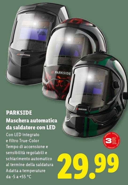 Parkside - Maschera Automatica Da Saldatore Con Led