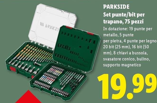 Parkside - Set Punte/Bit Per Trapano