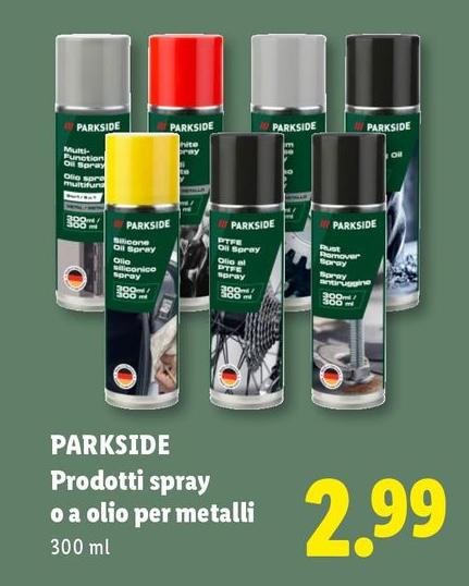 Parkside - Prodotti Spray O A Olio Per Metalli