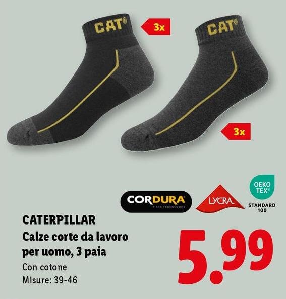 Caterpillar - Calze Corte Da Lavoro Per Uomo