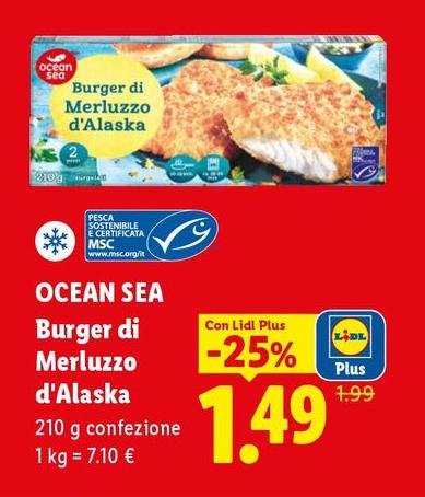 Ocean Sea - Burger Di Merluzzo D'Alaska