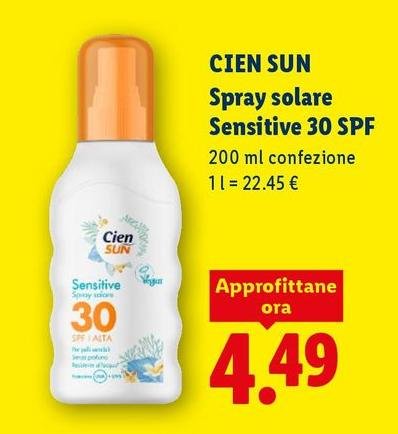 Cien Sun - Spray Solare Sensitive 30 Spf